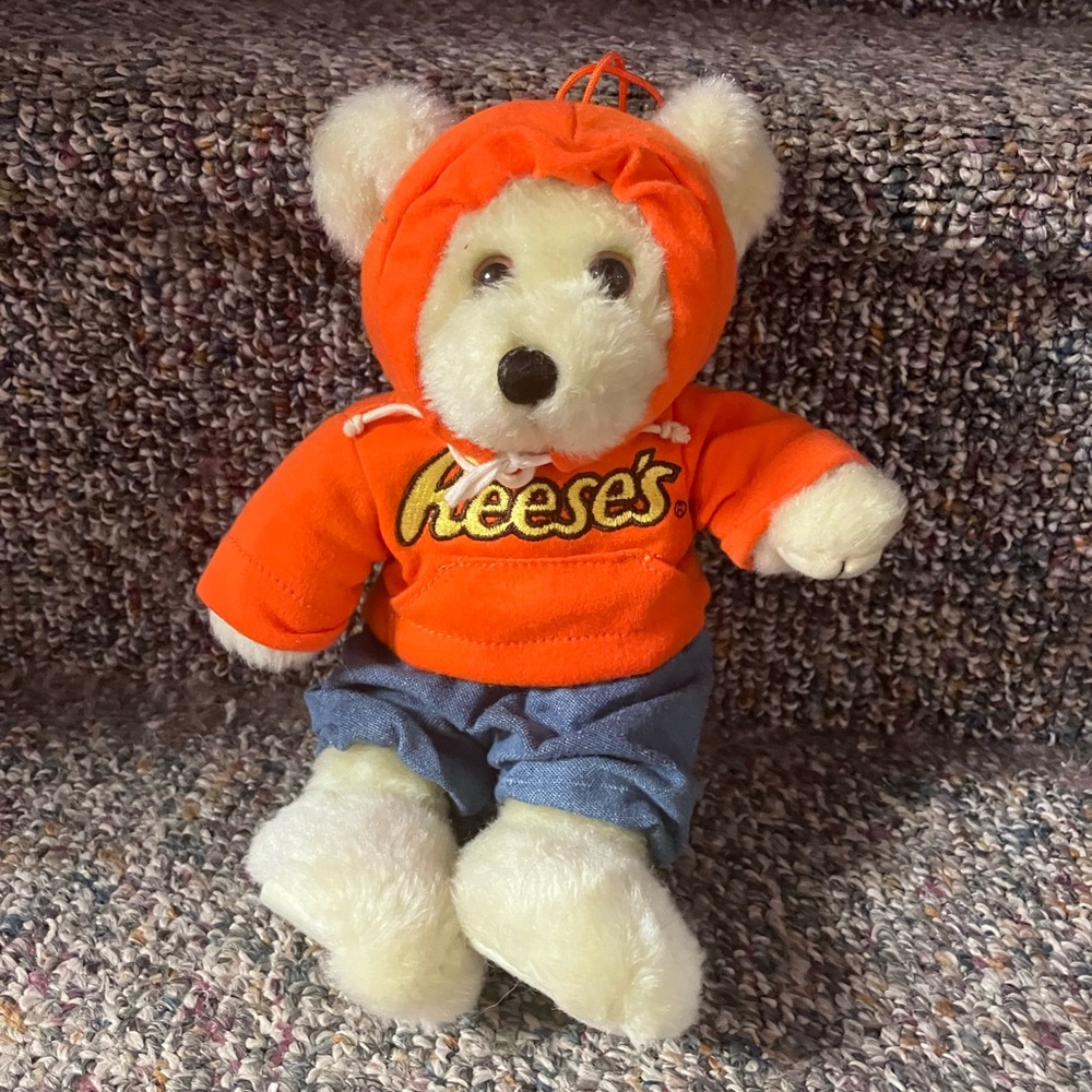 Reese's Teddy Bear in Orange Hoodie